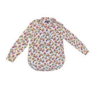 Gloria Vanderbilt Tropical Floral Parrot Novelty Long sleeve shirt Size Medium